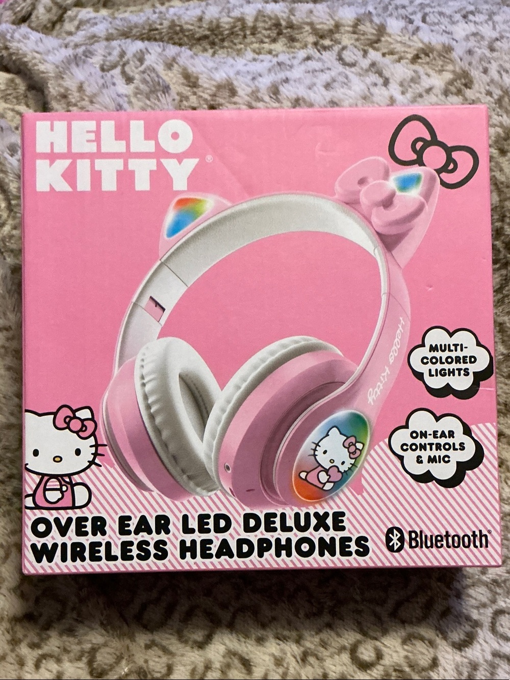 Hello Kitty Pink Over-Ear Wireless Headphones with LED Accents